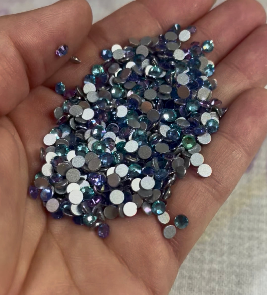 Aqua Flash glass rhinestones