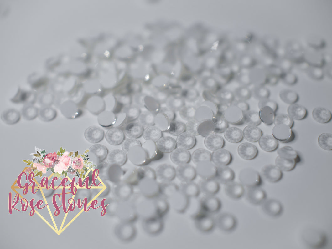 NEON White glass rhinestones