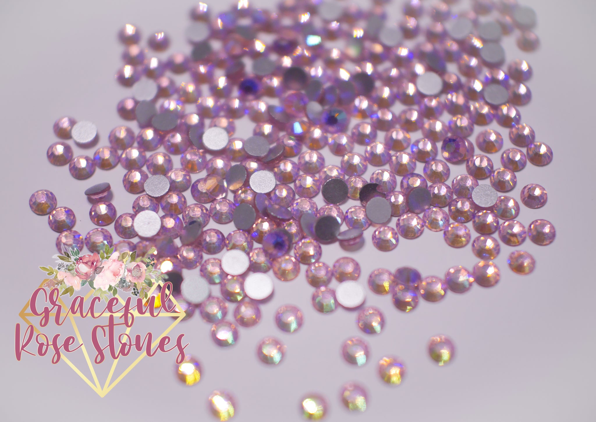 Light Pink AB glass rhinestones – Graceful Rose Stones