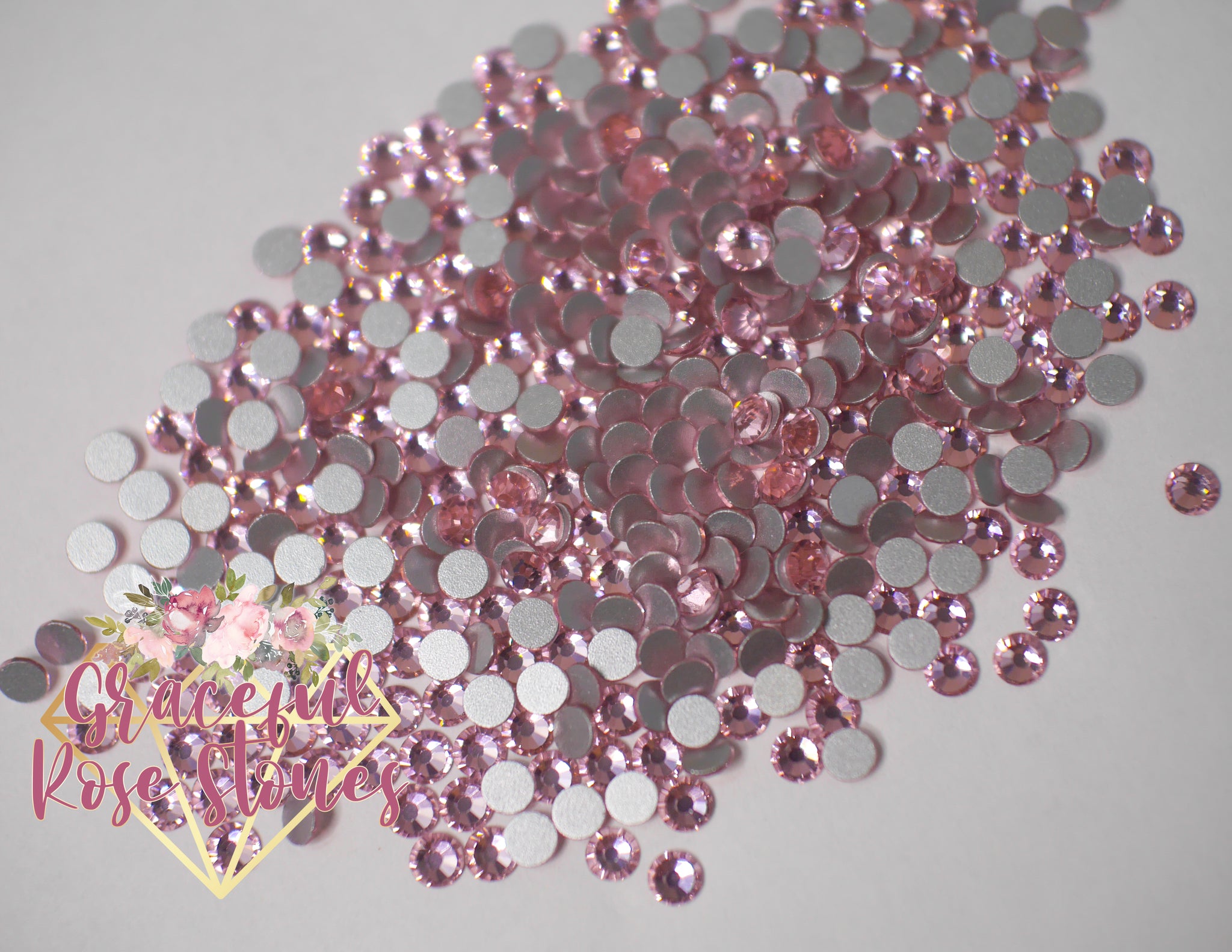 Light Pink glass rhinestones – Graceful Rose Stones