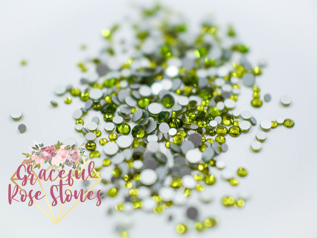 Olivine crystal glass rhinestones