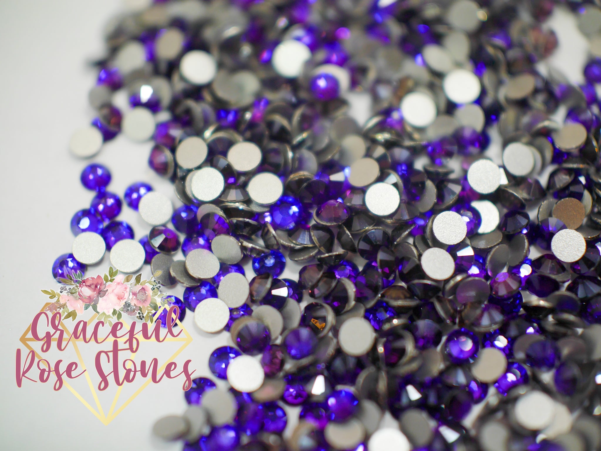 Purple Rhinestone Glass Purple Velvet crystal glass rhinestones – Graceful Rose Stones