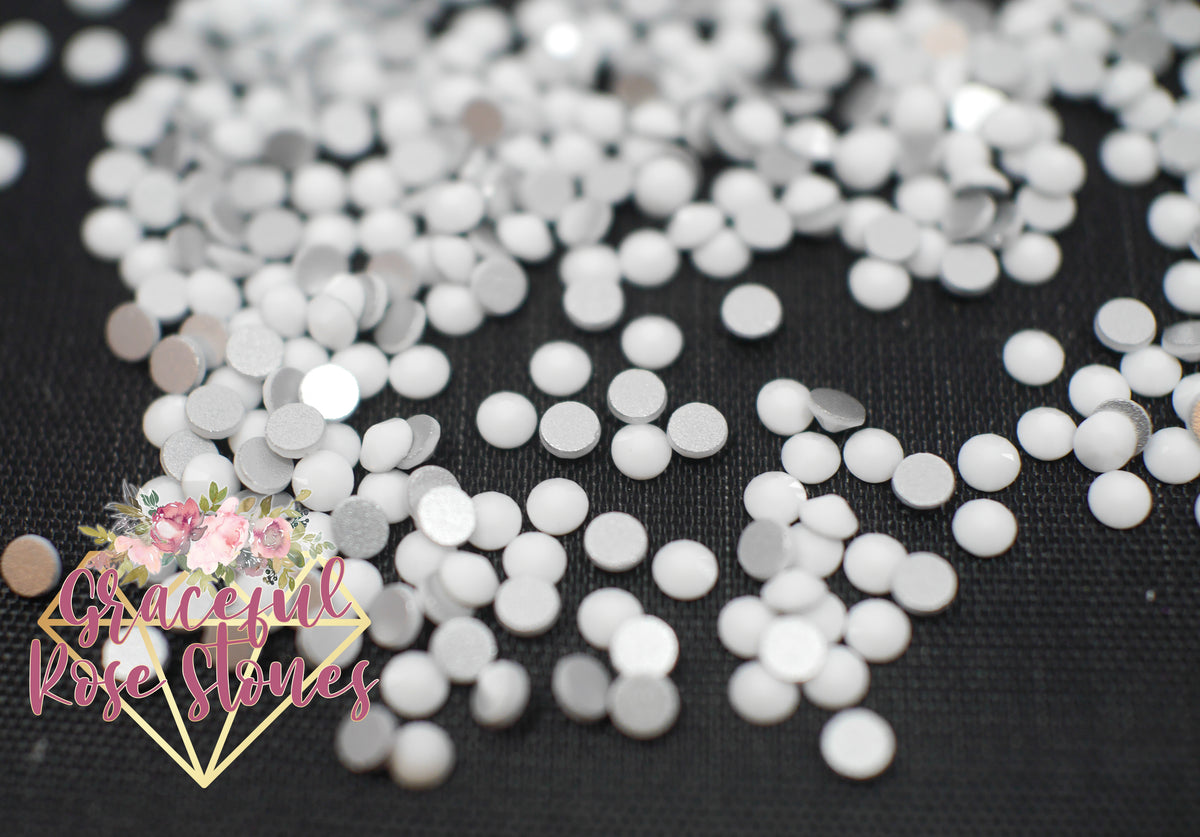 White Ceramic Glass Rhinestones – Graceful Rose Stones