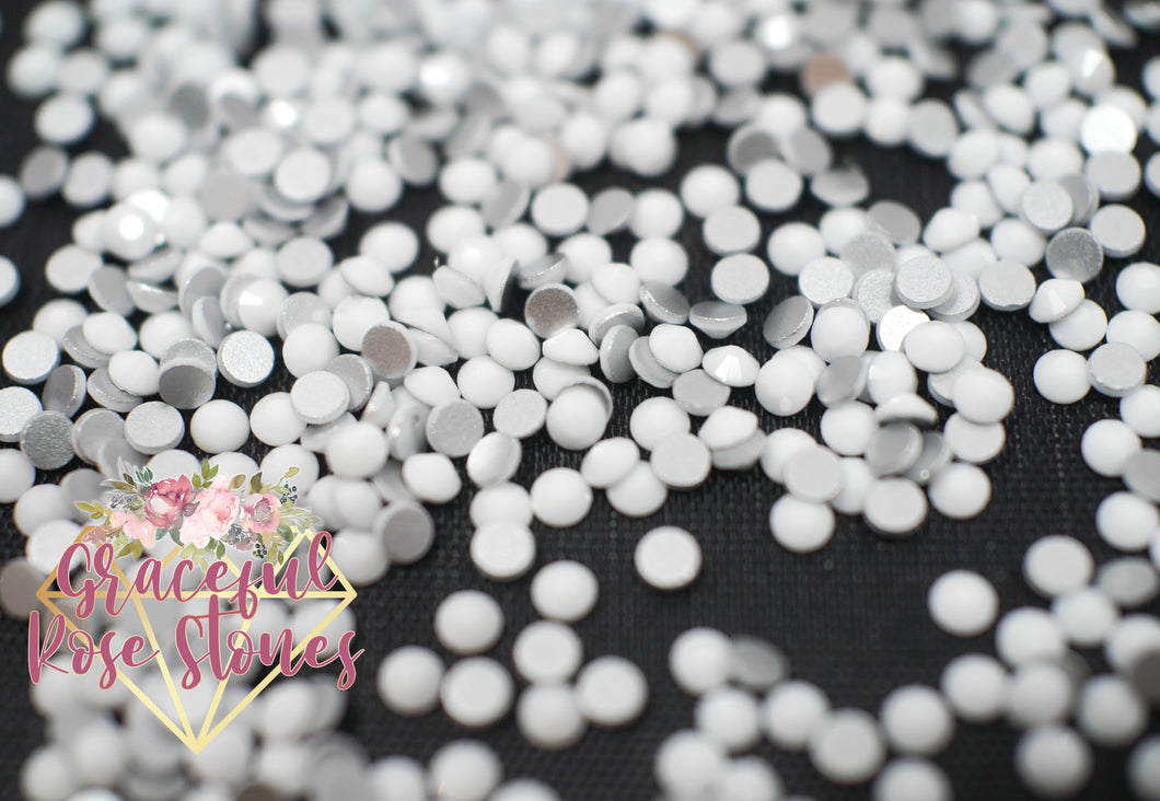 White Ceramic Glass Rhinestones