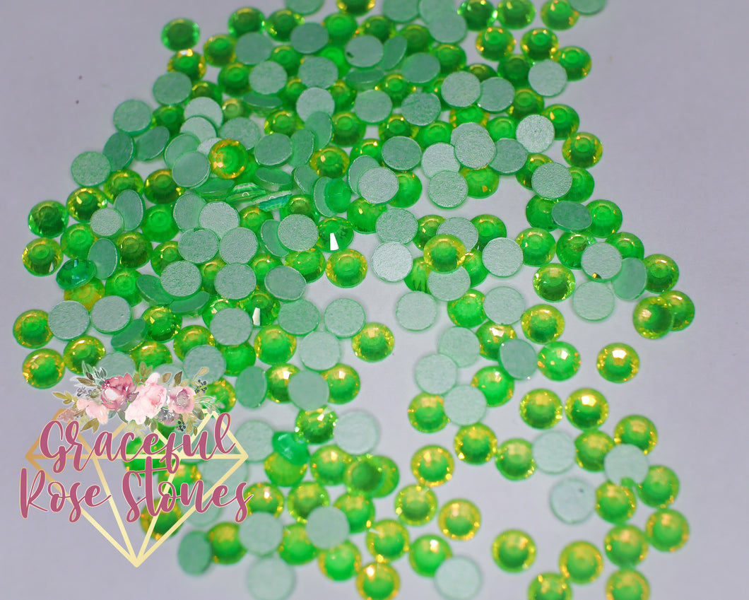 Sunset Green glass rhinestones